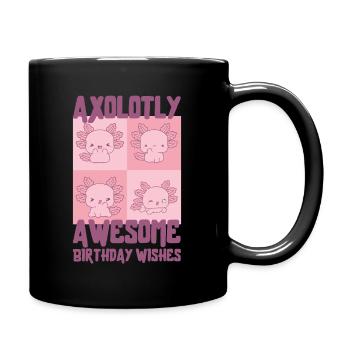 Axolotl Geburtstagsfeier - Tasse einfarbig - Schwarz - Rechts