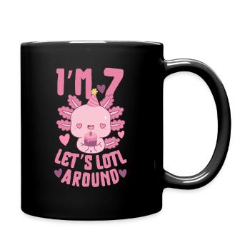 Axolotl Geburtstagsfeier - Tasse einfarbig - Schwarz - Rechts