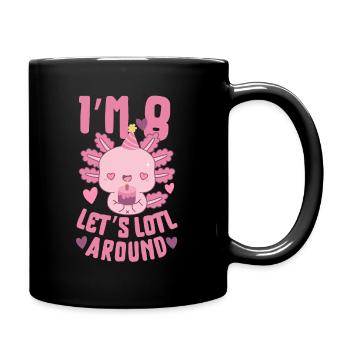 Axolotl Geburtstagsfeier - Tasse einfarbig - Schwarz - Rechts