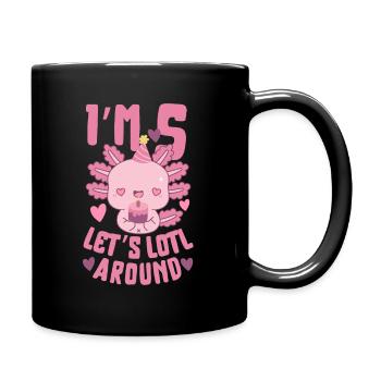Axolotl Geburtstagsfeier - Tasse einfarbig - Schwarz - Rechts