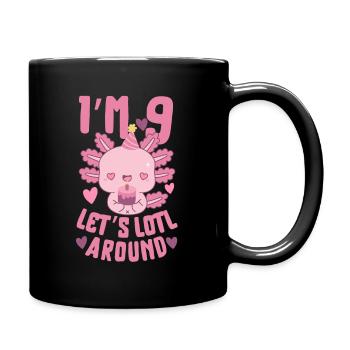 Axolotl Geburtstagsfeier - Tasse einfarbig - Schwarz - Rechts