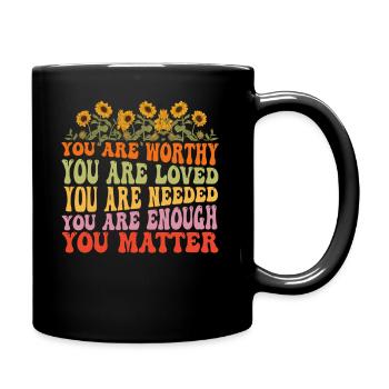 You Matter Kindness Be Kind Groovy Mental Health - Full Colour Mug - black - Right