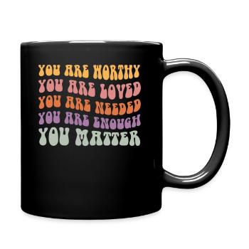 You Matter Kindness Be Kind Groovy Mental Health - Full Colour Mug - black - Right
