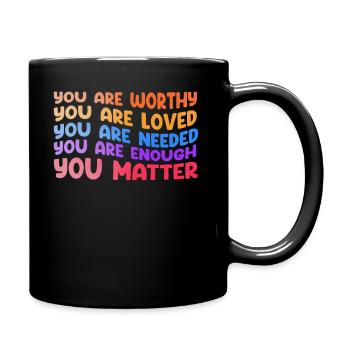 You Matter Kindness Be Kind Groovy Mental Health - Full Colour Mug - black - Right