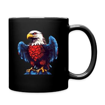 Eagle with USA Colors - Full Colour Mug - black - Right