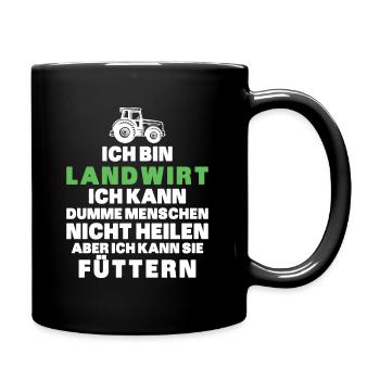 Ich bin Landwirt Landwirtschaft Landwirt Traktor - Tasse einfarbig - Schwarz - Rechts