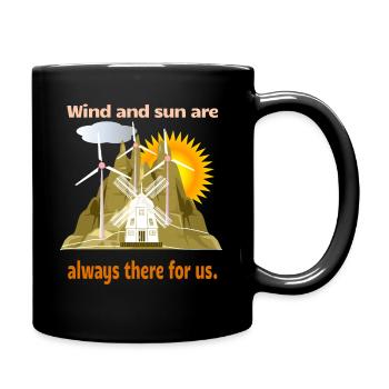 Le vent et le soleil sont là pour nous - Mug uni - noir - Droite