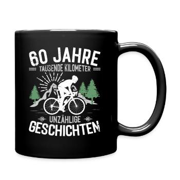 60 Jahre. Tausende Kilometer. Unzählige Geschichte - Tasse einfarbig - Schwarz - Rechts