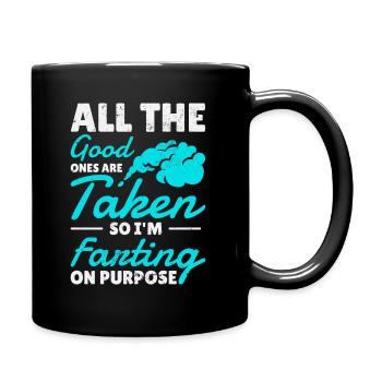Furz Farting Crop Duster Dad Humor - Tasse einfarbig - Schwarz - Rechts