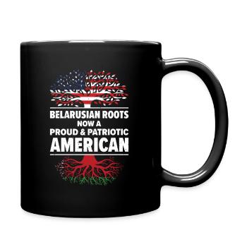 Belarusian American Patriot USA Grown Belarus US - Full Colour Mug - black - Right