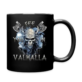 Walhalla Krieger Das Geschenk für Wikinger Fans - Tasse einfarbig - Schwarz - Rechts