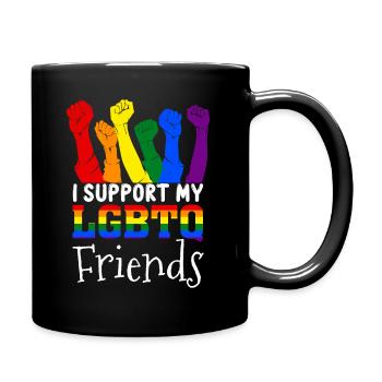 Je soutiens mes amis LGBTQ+ - Mug uni - noir - Droite
