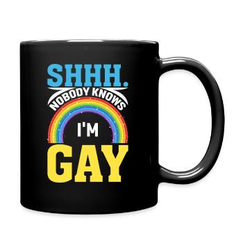 Pssst. Niemand Weiß Das Ich Schwul Bin - Tasse einfarbig - Schwarz - Rechts