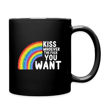 Küss Wen Du Willst - Tasse einfarbig - Schwarz - Rechts