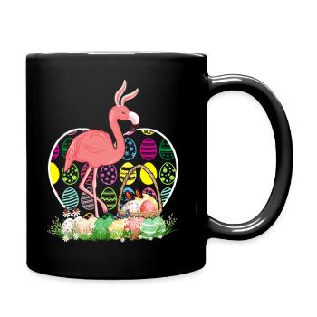 Oeufs de Pâques flamant rose Drôle d’oeufs de Pâques Chasseurs d’oeufs - Mug uni - noir - Droite