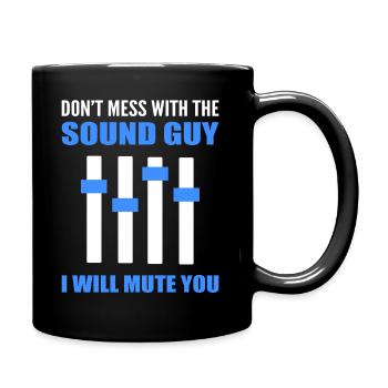 Lustiger Sound -Typ Tontechniker - Tasse einfarbig - Schwarz - Rechts