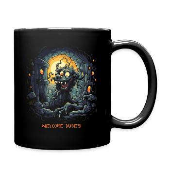 Welcome, Buddies, Dungeon Dog - Full Colour Mug - black - Right