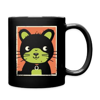 Ours de dessin animé drôle - Mug uni - noir - Droite