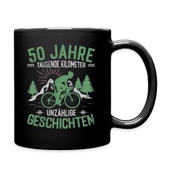 50 Jahre, Tausende Kilometer Unzählige Geschichten - Tasse einfarbig - Schwarz - Rechts