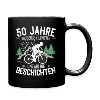 50 Jahre, Tausende Kilometer Unzählige Geschichten - Tasse einfarbig - Schwarz - Rechts