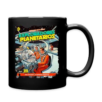 Comic, Comicstrip, 50er Jahre, Weltraum Abenteuer - Tasse einfarbig - Schwarz - Rechts