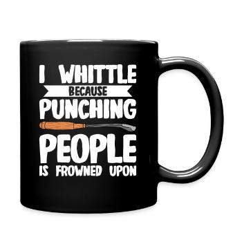 Wood Shining Wood Carving - Full Colour Mug - black - Right