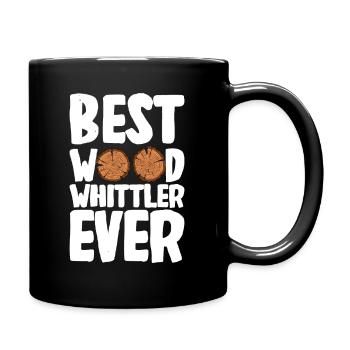 Wood Shining Wood Carving - Full Colour Mug - black - Right