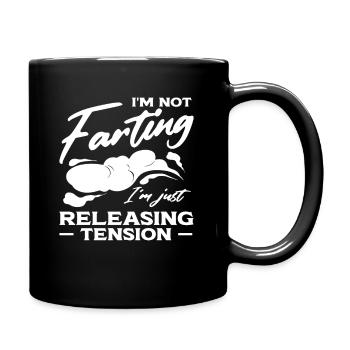 Furz Farting Crop Duster Dad Humor - Tasse einfarbig - Schwarz - Rechts