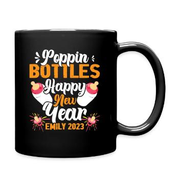 Poppin bottles for the New Year - Full Colour Mug - black - Right