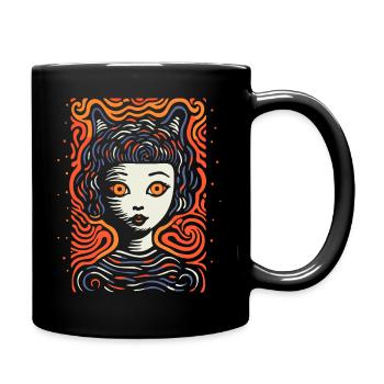 Est-ce de l’art ? Un portrait de femme en bande dessinée - Mug uni - noir - Droite