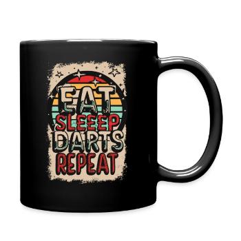 Mangez des fléchettes de sommeil Répétez le dicton de fléchettes - Mug uni - noir - Droite