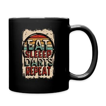 Mangez des fléchettes de sommeil Répétez le dicton de fléchettes - Mug uni - noir - Droite