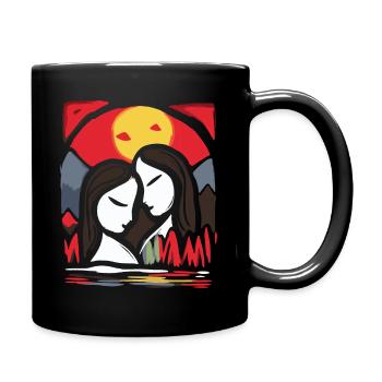 Is this art, two bright colors lovers - Full Colour Mug - black - Right