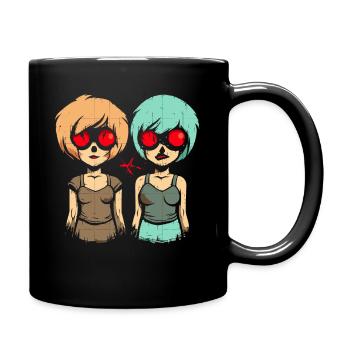 Japan Anime Manga Cartoon Girl - Full Colour Mug - black - Right