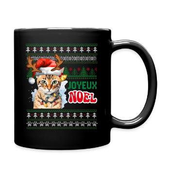 Joyeux Noël Chat Déco Homme Femme et Enfant - Mug uni - noir - Droite