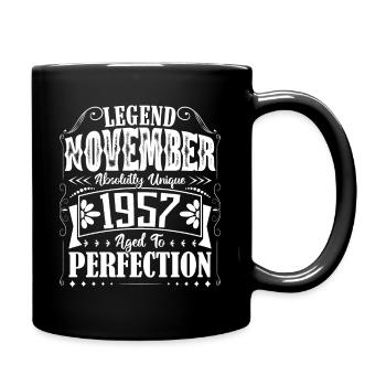 November 1957. November 1957 Birthday Gift - Full Colour Mug - black - Right