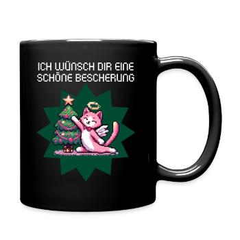 WITZIGE BESCHERUNG KATZE GAMING RETRO DESIGN - Tasse einfarbig - Schwarz - Rechts