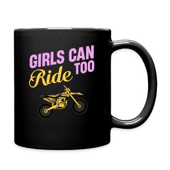 Les filles peuvent également faire du vélo de sport - Mug uni - noir - Droite