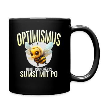 Optimismus - heißt rückwärts - Sumsi mit Po - Tasse einfarbig - Schwarz - Rechts