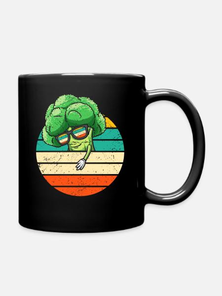Drôle Rétro Brocoli Légume Végétalien - Mug uni - noir