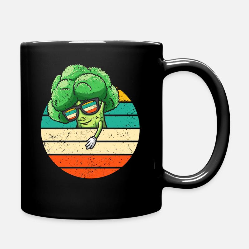 Drôle Rétro Brocoli Légume Végétalien - Mug uni - noir