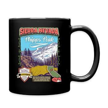 Nevada Poster, Phipps Peak, Retro California Style - Full Colour Mug - black - Right
