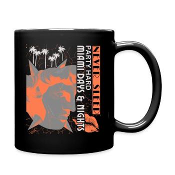 Miami Florida, Party, Art Deco Poster - Full Colour Mug - black - Right