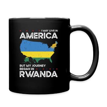 Rwandan American Patriot USA Grown Rwanda US Flag - Full Colour Mug - black - Right