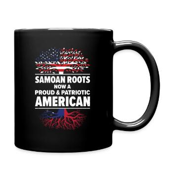 Samoan American Patriot USA Grown Samoa US Flag - Full Colour Mug - black - Right