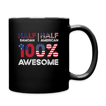 Samoan American Patriot USA Grown Samoa US Flag - Full Colour Mug - black - Right