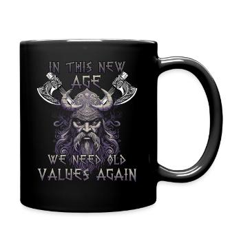 Valhalla warriors gift to a warrior culture - Full Colour Mug - black - Right