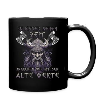 Walhalla Erbe Geschenk für Wikinger Fans - Tasse einfarbig - Schwarz - Rechts