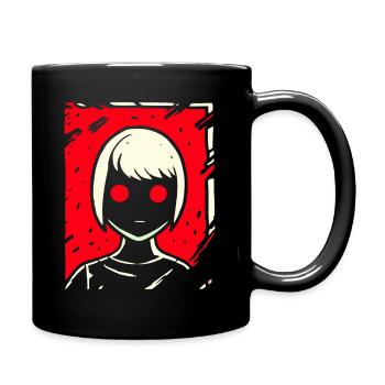 Cartoon Anime Manga Dark Girl - Full Colour Mug - black - Right