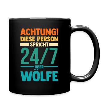 Tier Waldtier Wolf - Tasse einfarbig - Schwarz - Rechts